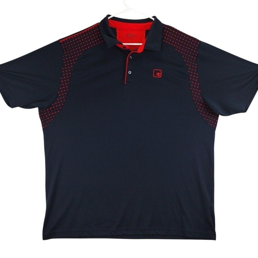 AND1 Short Sleeve Athletic Polo Shirt Mens XL Navy Red Golf Workout